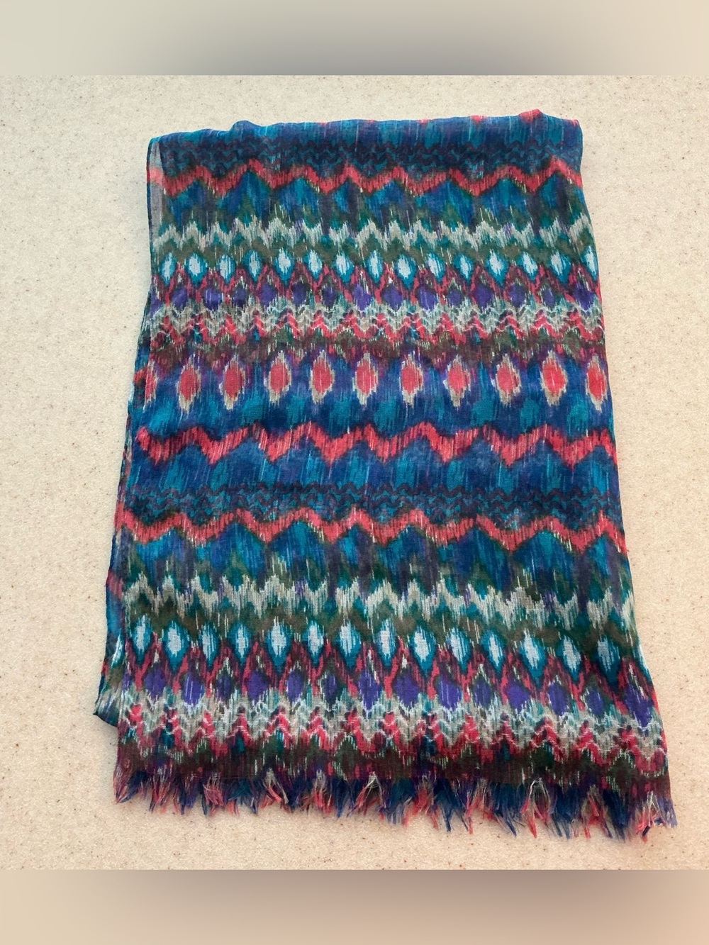 Colorful Chevron Pattern Women's Scarf - Blue & Multi